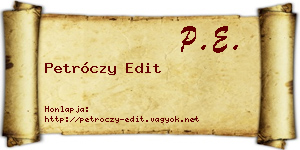 Petróczy Edit névjegykártya