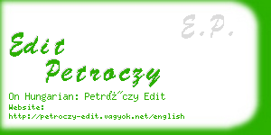 edit petroczy business card